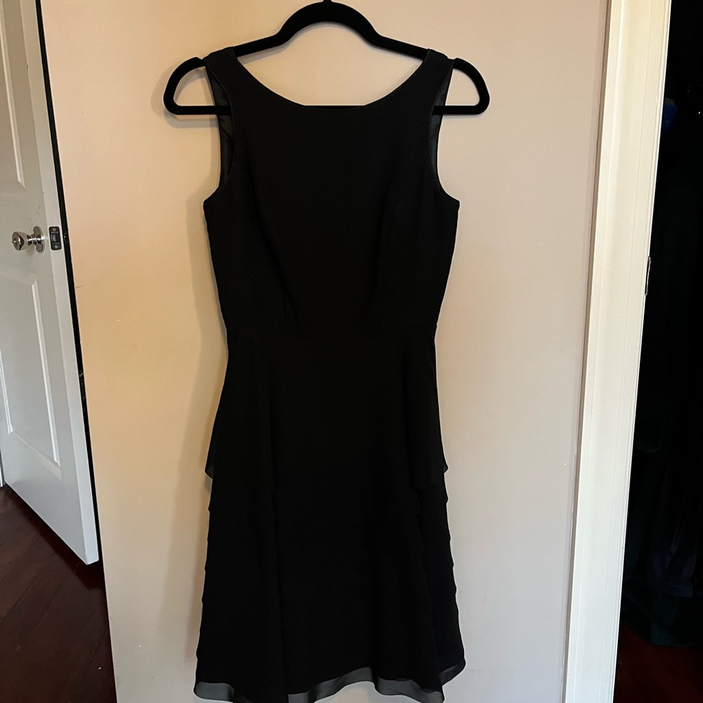 White House Black Market Classic Black Midi Dress